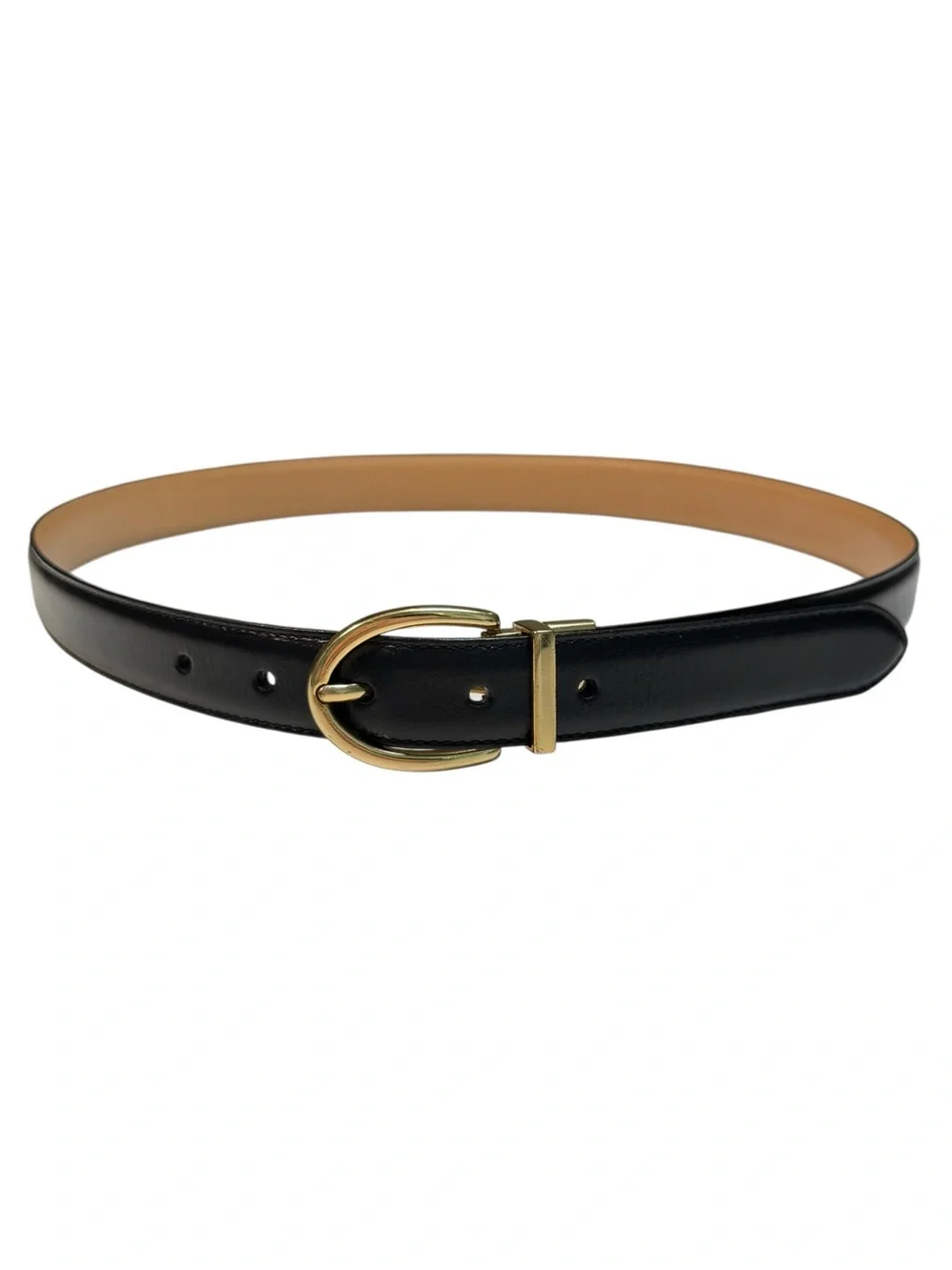 Lauren Ralph Lauren Reversible Black Tan Leather Belt - Women's Medium